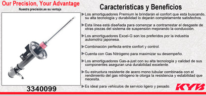 AMORTIGUADOR DELANTERO IZQUIERDO GAS EXCEL-G HONDA ODYSSEY (2011-2012). KYB