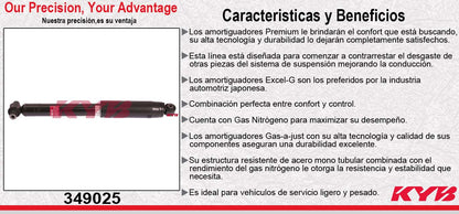 AMORTIGUADOR TRASERO GAS EXCEL-G ACURA MDX (2007-2013) - ZDX (2010-2011). KYB