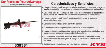 AMORTIGUADOR DELANTERO DERECHO GAS EXCEL-G HONDA PILOT (2009-2015). 5009032 KYB