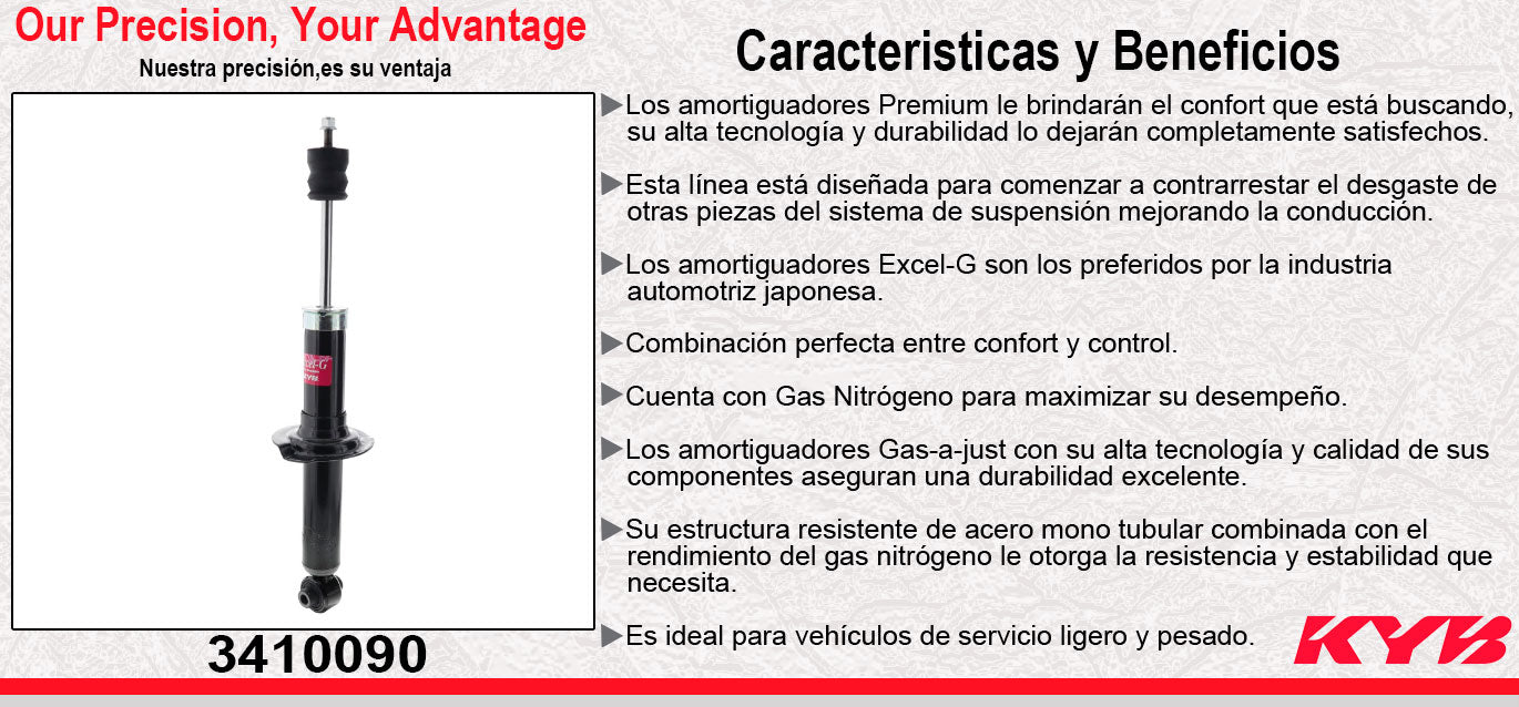 AMORTIGUADOR TRASERO GAS EXCEL-G SUBARU XV PLATAFORMA GT (2017-2020). KYB