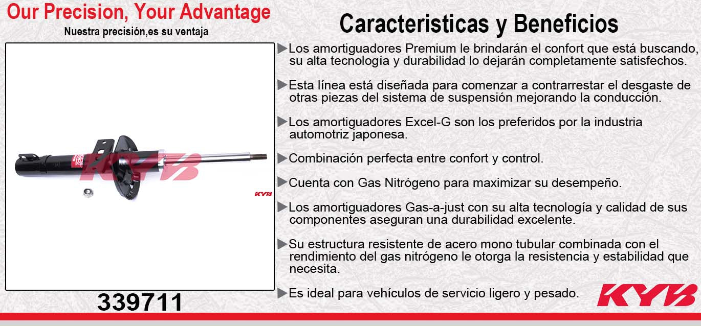 AMORTIGUADOR DELANTERO GAS EXCEL-G VW CROSSFOX TODOS (2005-2013) KYB