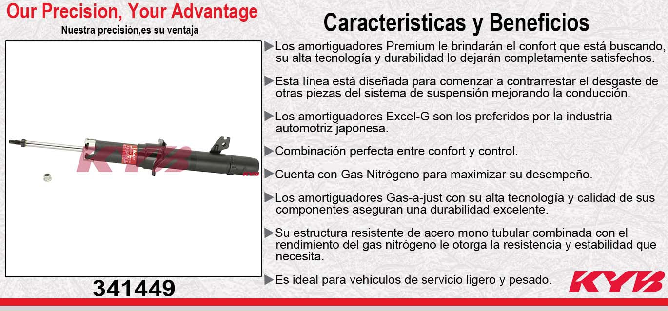 AMORTIGUADOR DELANTERO DERECHO GAS EXCEL-G MAZDA 6 (2009-2013). KYB