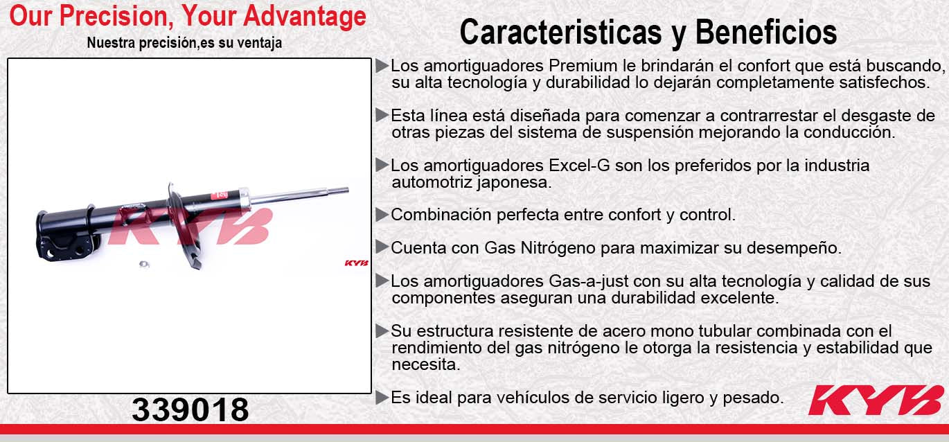 AMORTIGUADOR TRASERO IZQUIERDO GAS EXCEL-G - NISSAN ALTIMA (1993-2001). KYB