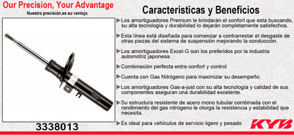 AMORTIGUADOR DELANTERO IZQUIERDO GAS EXCEL-G PEUGEOT 208 L4 1.6 (2014-2017). KYB