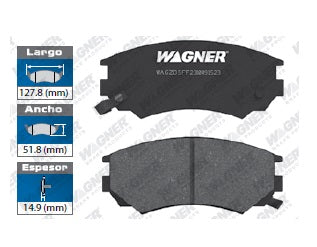 BALATA SEMIMETÁLICA DELANTERA NISSAN LUCINO GSR 1996-2000 / NX 2 0 1991-1993 / PRIMERA 90 / SENTRA 2 0 1991-1994 / SENTRA GSS 1996-1998 WAGNER