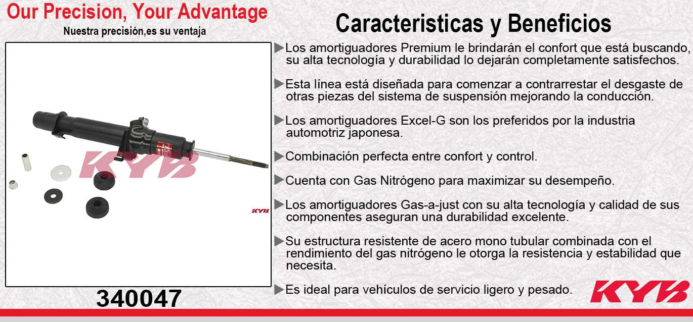 AMORTIGUADOR DELANTERO DERECHO GAS EXCEL-G ACURA TSX (2009-2013). KYB