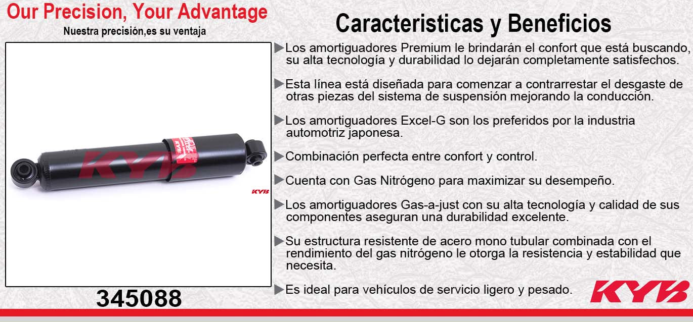 AMORTIGUADOR TRASERO GAS EXCEL-G FIAT. PALIO ADVENTURE WAGON EXC. PICK UP (2005-2008) KYB