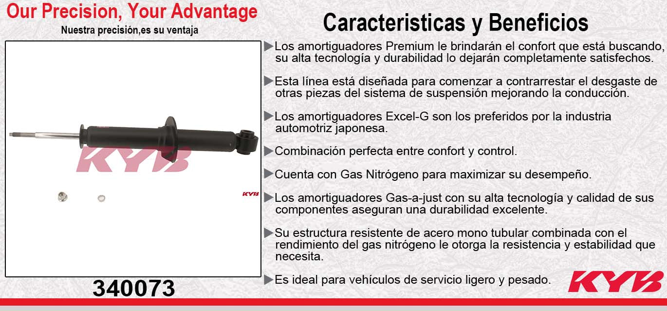 AMORTIGUADOR GAS EXCEL-G DELANT. FORD F150 4X2 USA (2009-2013) - LOBO 4X2 (2005-2014). KYB