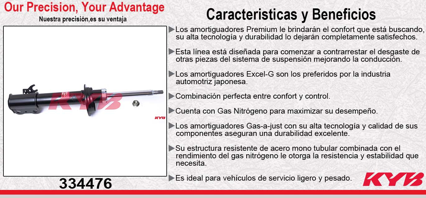 AMORTIGUADOR DELANTERO DERECHO GAS EXCEL-G TOYOTA CAMRY (1992-1996) KYB