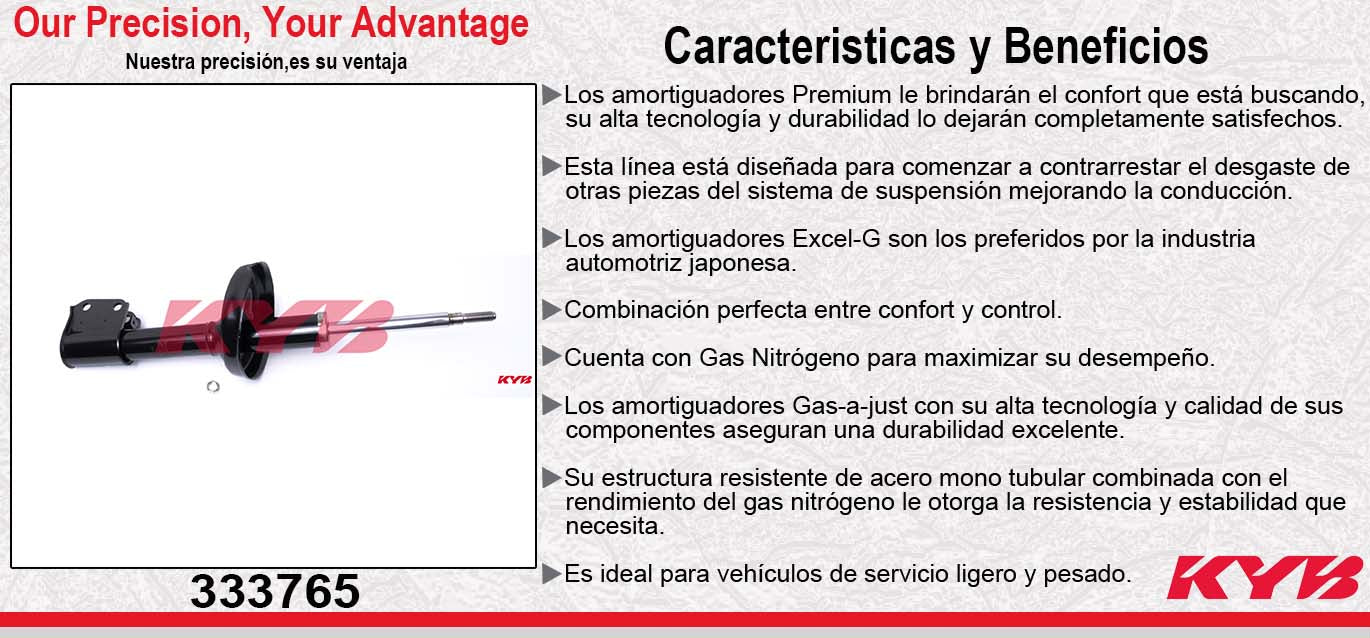 AMORTIGUADOR DELANTERO GAS EXCEL-G RENAULT KANGOO TODOS (2004-2014) KYB