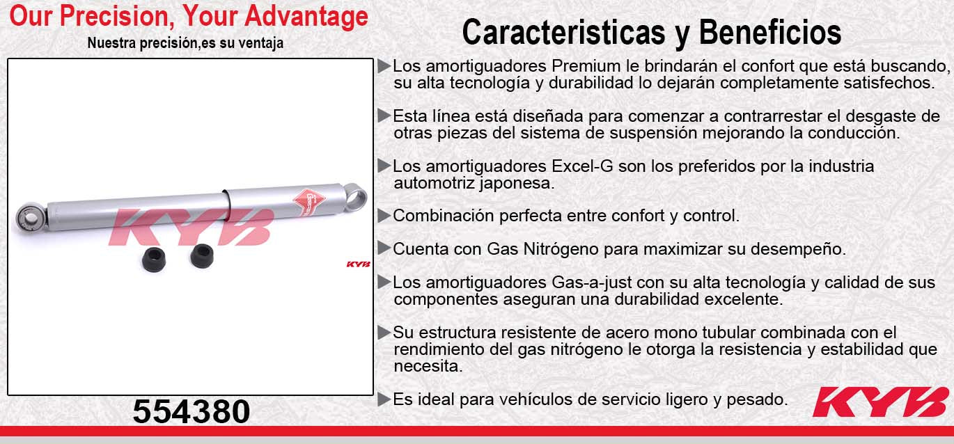 AMORTIGUADOR TRASERO GAS-A-JUST ISUZU ELF 400 (2009-2012) - ISUZU ELF 450 (2006-2008) - ISUZU ELF 500 / 600 (2009-2012) KYB