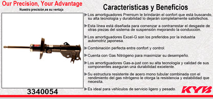 AMORTIGUADOR DELANTERO IZQUIERDO GAS EXCEL-G HONDA CIVIC (2012-2015). KYB