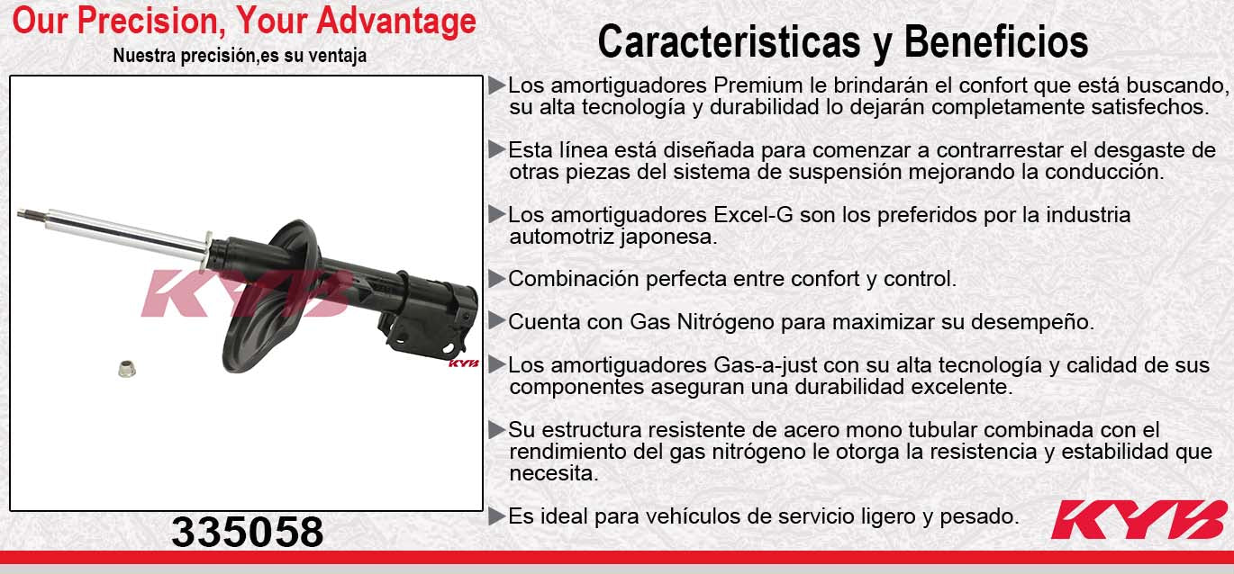 AMORTIGUADOR DELANTERO IZQUIERDO GAS EXCEL-G MITSUBISHI ECLIPSE (2006-2012) KYB