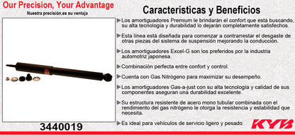AMORTIGUADOR DELANTERO GAS EXCEL-G DODGE RAM 2500 2WD / 4WD EXC. SUSPENSIËN DE AIRE O HEAVY DUTY (2015-2017). KYB