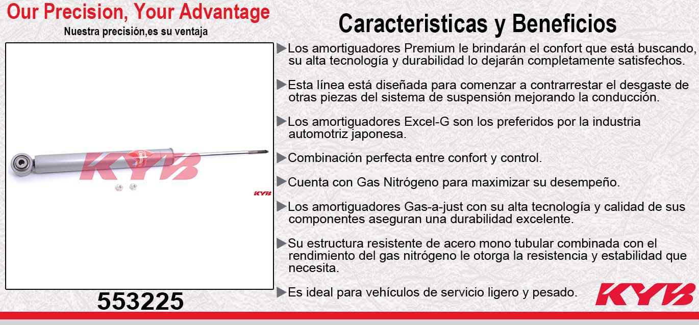 AMORTIGUADOR TRASERO GAS-A-JUST RENAULT CLIO SPORT/TEAM SPORT (2002-2006) KYB
