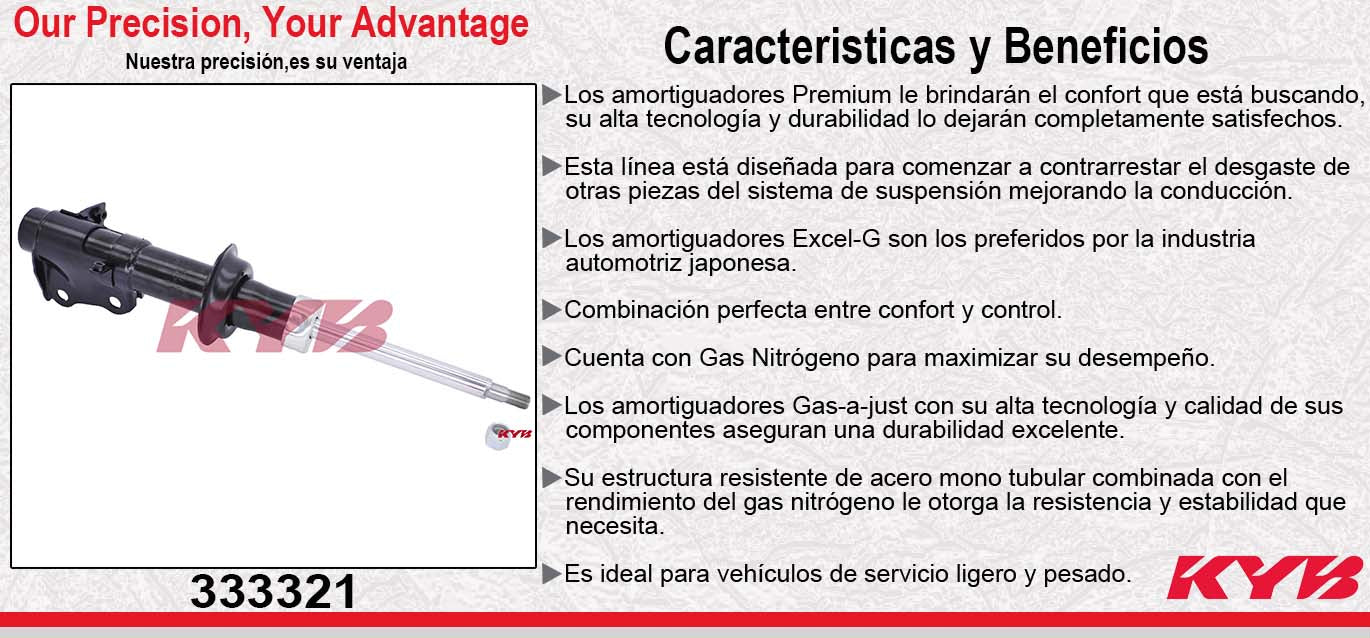 AMORTIGUADOR DELANTERO IZQUIERDO GAS EXCEL-G TOYOTA MR2 SPYDER (2000-2005) KYB