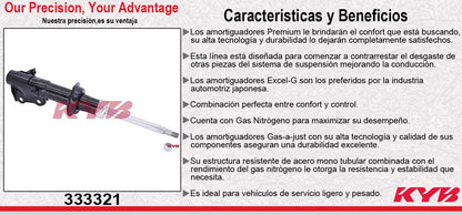 AMORTIGUADOR DELANTERO IZQUIERDO GAS EXCEL-G TOYOTA MR2 SPYDER (2000-2005) KYB