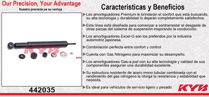 AMORTIGUADOR TRASERO HIDRÁULICO NISSAN. TSURU I (1984-1987) - SEDAN (1984-1987) - SAMURAI GUAYIN (1984-1987). KYB