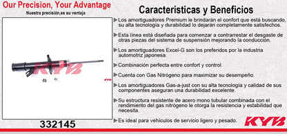 AMORTIGUADOR DELANTERO IZQUIERDO GAS EXCEL-G NISSAN. MARCH (2012-2022). KYB