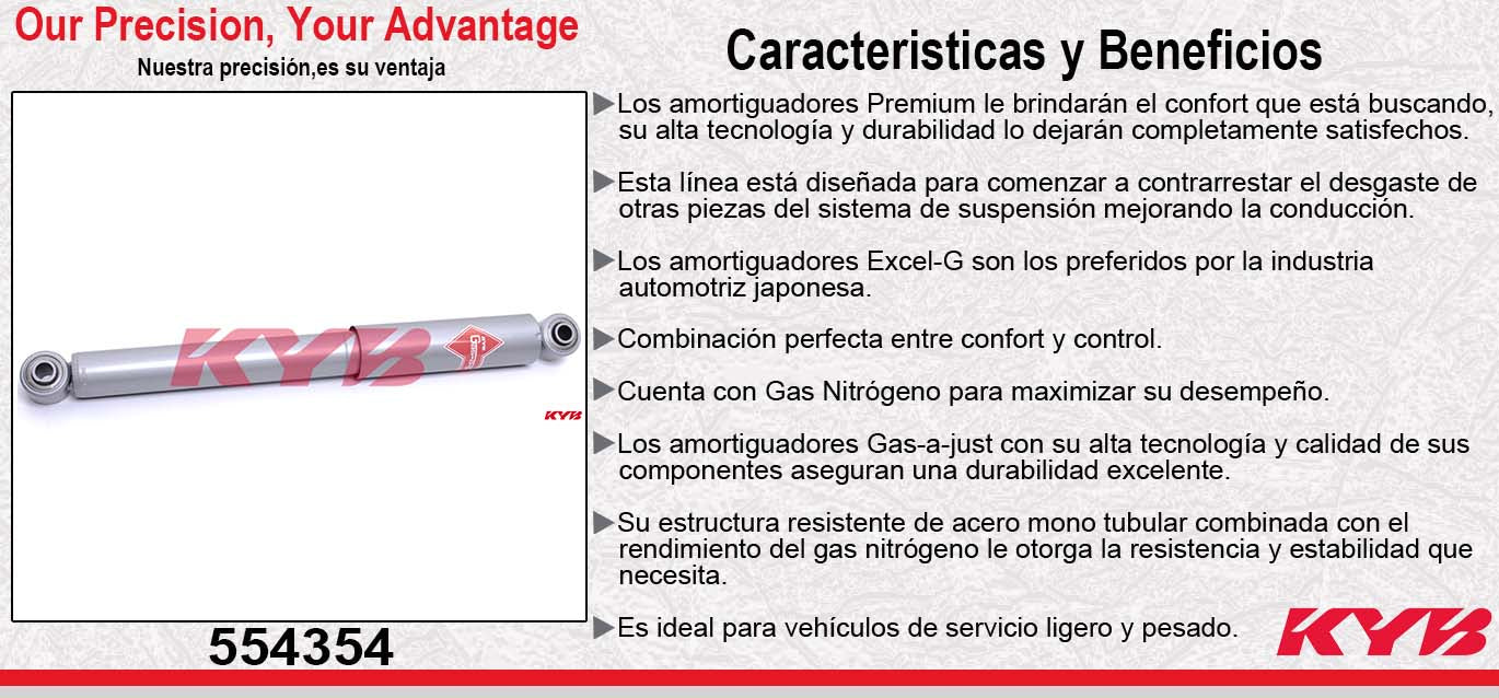 AMORTIGUADOR TRASERO GAS-A-JUST DODGE H100 2.5 (2002-2007). KYB