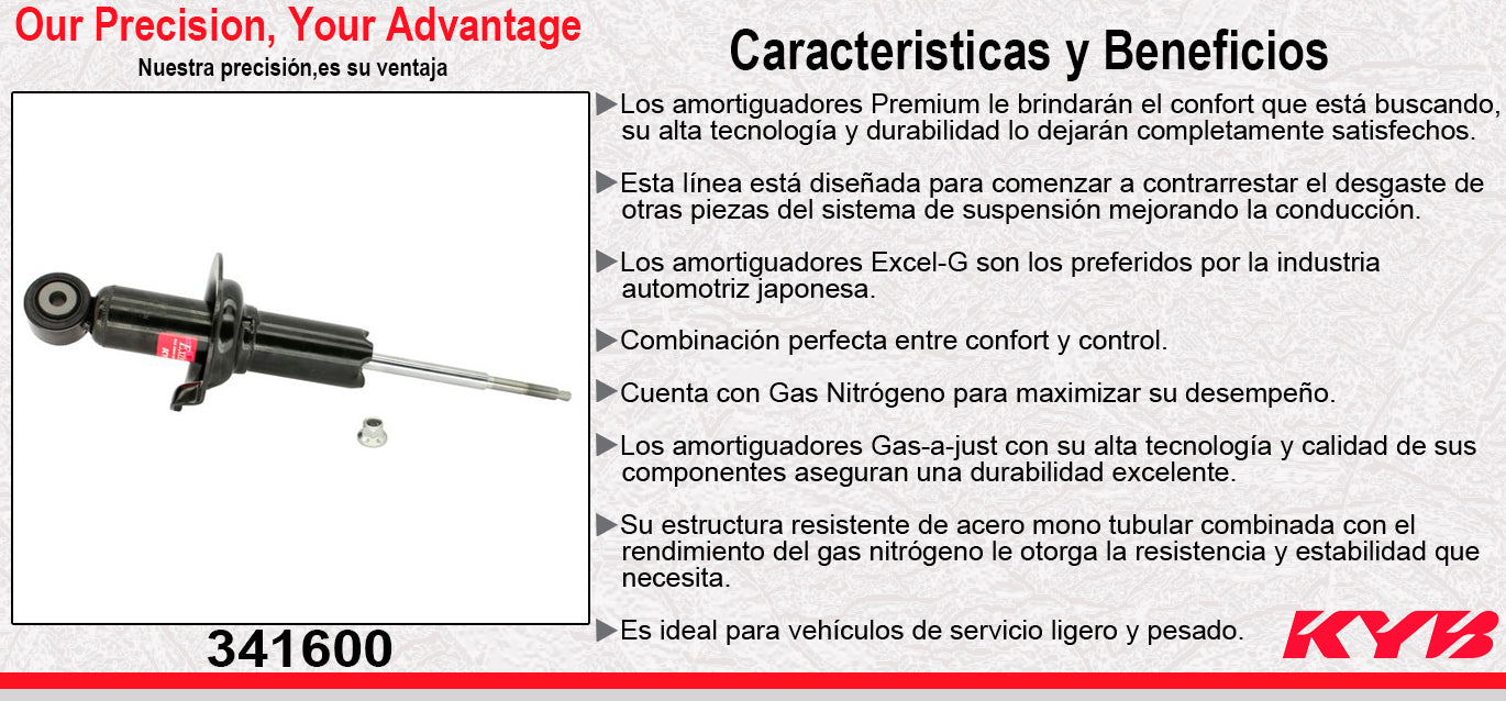 AMORTIGUADOR DELANTERO GAS EXCEL-G NISSAN. ARMADA (2005-2010) - TITAN 2WD - 4WD (2004-2012) KYB
