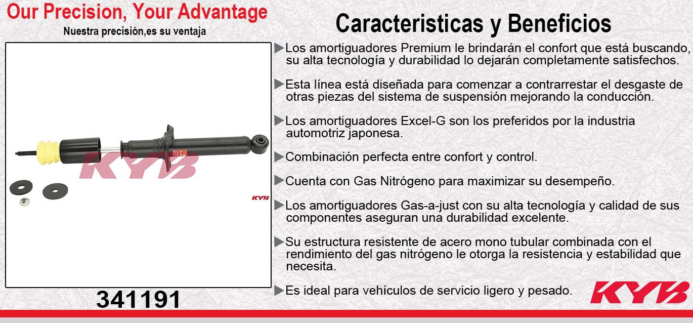 AMORTIGUADOR TRASERO GAS EXCEL-G TOYOTA TERCEL (1995-1999). KYB