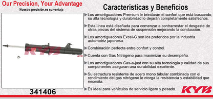 AMORTIGUADOR DELANTERO GAS EXCEL-G FORD FUSION (2006-2009) - MERCURY MILIAN TODAS (2007-2009) - LINCOLN. MKZ (2007-2012) KYB