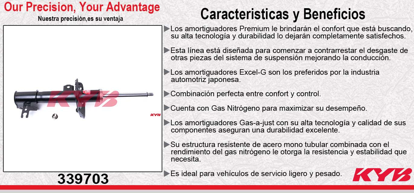 AMORTIGUADOR DELANTERO IZQUIERDO GAS EXCEL-G CHEV ASTRA (2007-2008) KYB
