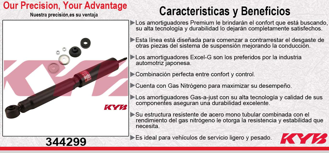 AMORTIGUADOR TRASERO GAS EXCEL-G ISUZU RODEO (1998-2004) - RODEO SPORT (2001-2003) - HONDA PASSPORT (1998-2002) KYB