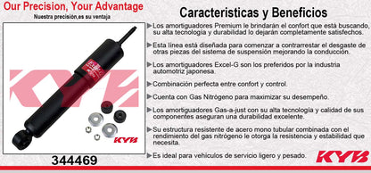 AMORTIGUADOR DELANTERO GAS EXCEL-G CHEV CHEVY LUV 4X2 (1980-2006) - NISSAN. DELANTERAIER 4X2 Y 4X4 (1998-2002) - 720 1981-1986 - D21 1986-1994 - PICKUP 1995-1997. KYB