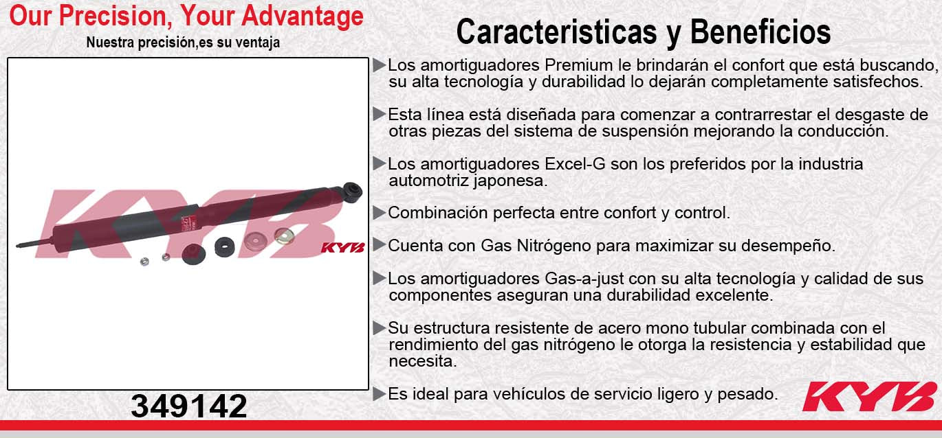 AMORTIGUADOR TRASERO GAS EXCEL-G FORD EDGE (2011-2014) - LINCOLN MKX (2011-2014). KYB