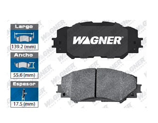 BALATA SEMIMETÁLICA DELANTERA TOYOTA COROLLA 2009-2019 / MATRIX 2009-2014 / PRIUS V 2012-2017 / RAV-4 2006-2018 / LEXUS HS250H 2010-2012 / PONTIAC VIBE 2009-2010 / SCION XB 2008-2015 / XD 2008-2014 WAGNER