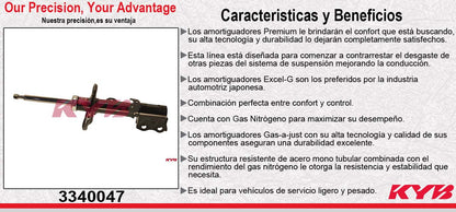 AMORTIGUADOR DELANTERO DERECHO GAS EXCEL-G TOYOTA COROLLA TODOS (2014-2017) KYB