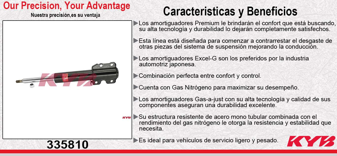 AMORTIGUADOR DELANTERO GAS EXCEL-G MERCEDES BENZ. SPRINTER 316 (2004-2006) - SPRINTER 2500-35000 (2003-2006) KYB