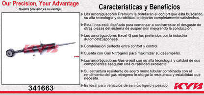 AMORTIGUADOR DELANTERO GAS EXCEL-G FORD EXPEDITION 4WD (EXC. NIVELACIËN POR AIRE) (2003-2010) - LINCOLN NAVIGATOR 4WD (EXC. NIVELACIËN POR AIRE) (2003-2010) KYB