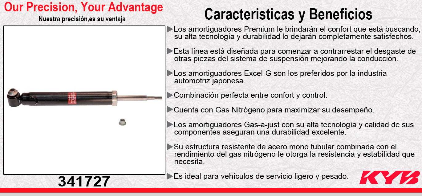 AMORTIGUADOR TRASERO IZQUIERDO GAS EXCEL-G BMW X5 (2007-2013) - X6 (2007-2014). KYB