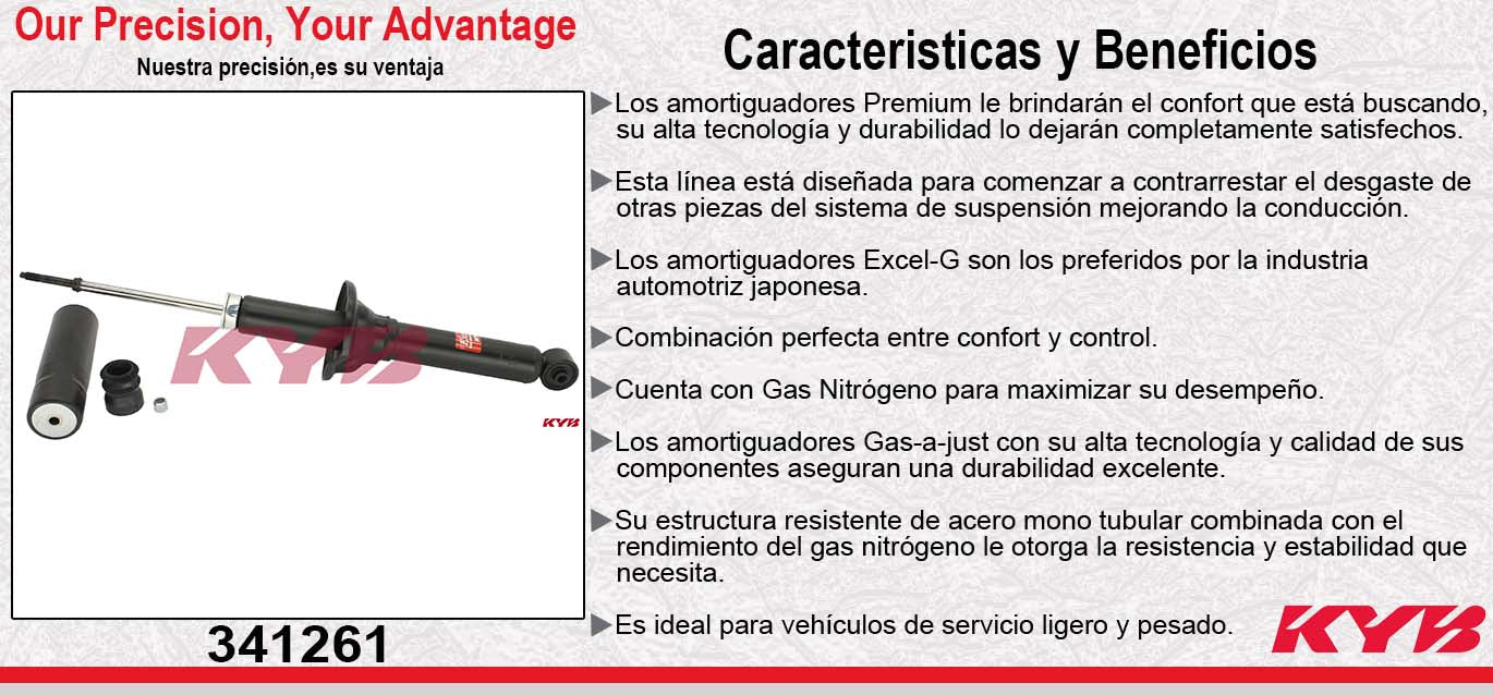 AMORTIGUADOR TRASERO GAS EXCEL-G HONDA.CRV (1997-2001) KYB