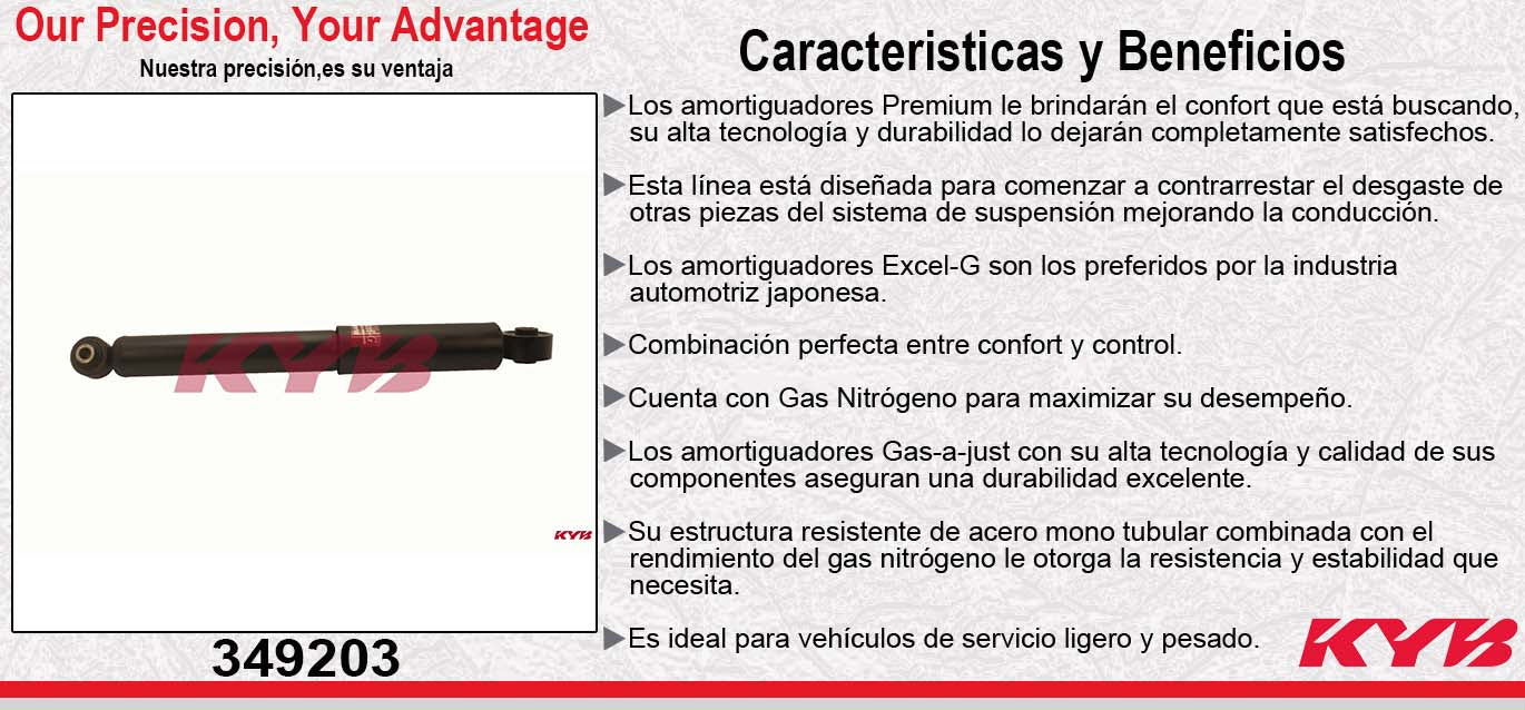 AMORTIGUADOR TRASERO DERECHO GAS EXCEL-G TOYOTA HIGHLANDER (2020-2023). 8709204 KYB
