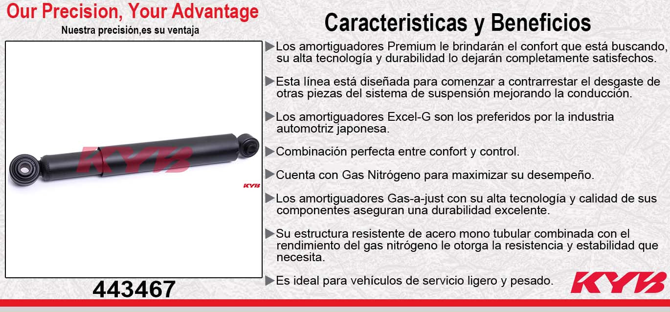 AMORTIGUADOR TRASERO HIDRÁULICO NISSAN CABSTAR (2007-2009) KYB