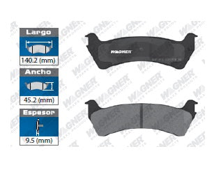 BALATA SEMIMETÁLICA TRASERA FORD EXPLORER 1995-2004 / EXPLORER SPORT TRAC 2002-2005 / RANGER 1998-2002 / MOUNTAINEER 1997-2001 WAGNER