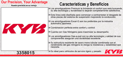 AMORTIGUADOR DELANTERO GAS EXCEL-G AUDI A3 (2017-2018) 2WD EXC Y SUSPENSIËN ELECTRËNICA - S3 Y SUSPENSIËN ELECTRËNICA 2WD EXC(2017-2018). KYB