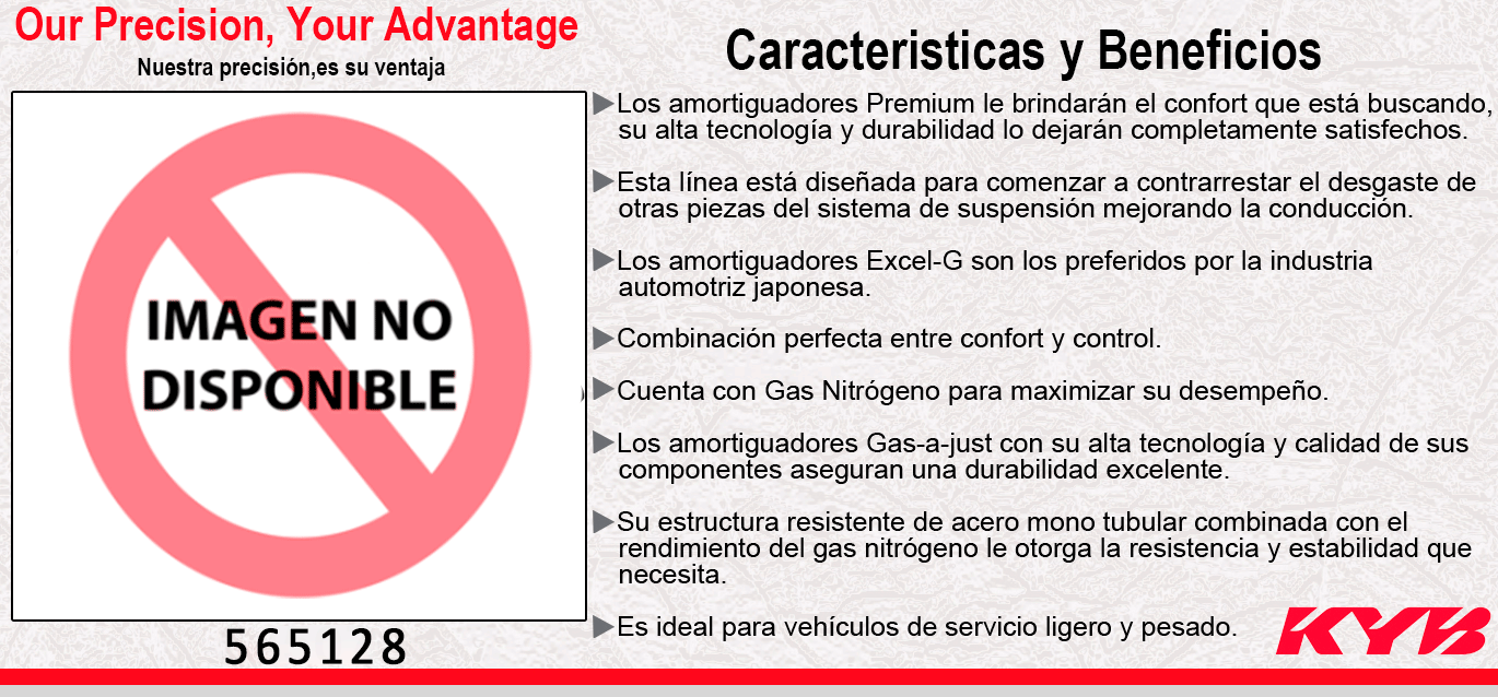 AMORTIGUADOR TRASERO GAS CHEV CHEYENNE 2WD 4WD TODOS (2007-2016) - SIERRA 1500 ELEC (2007-2013). KYB