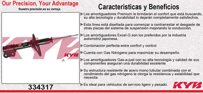 AMORTIGUADOR DELANTERO DERECHO GAS EXCEL-G HONDA ODYSSEY (1999-2004). KYB