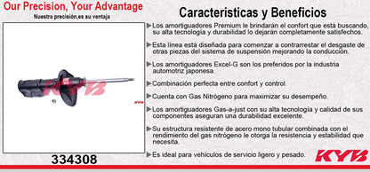 AMORTIGUADOR DELANTERO DERECHO GAS EXCEL-G .MITSUBISHI SPACE STA.(2000-2003) KYB
