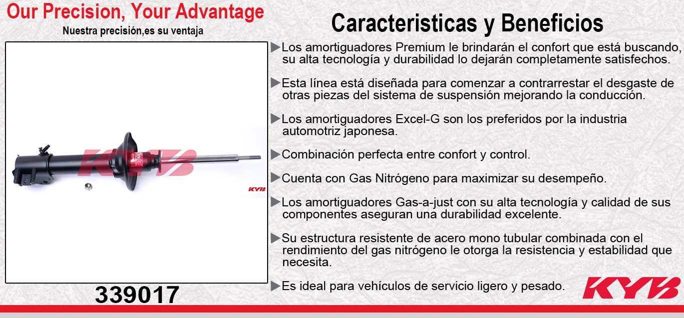AMORTIGUADOR TRASERO DERECHO GAS EXCEL-G NISSAN ALTIMA (1993-1999). KYB