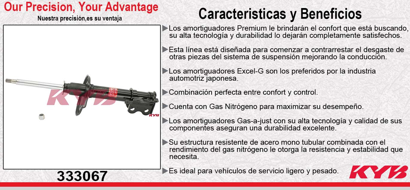 AMORTIGUADOR DELANTERO DERECHO GAS EXCEL-G TOYOTA TERCEL (1991-1994) KYB