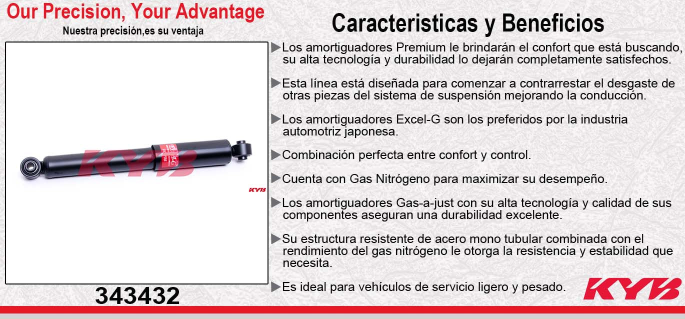 AMORTIGUADOR TRASERO GAS EXCEL-G DODGE ATOS (2000-2013). KYB