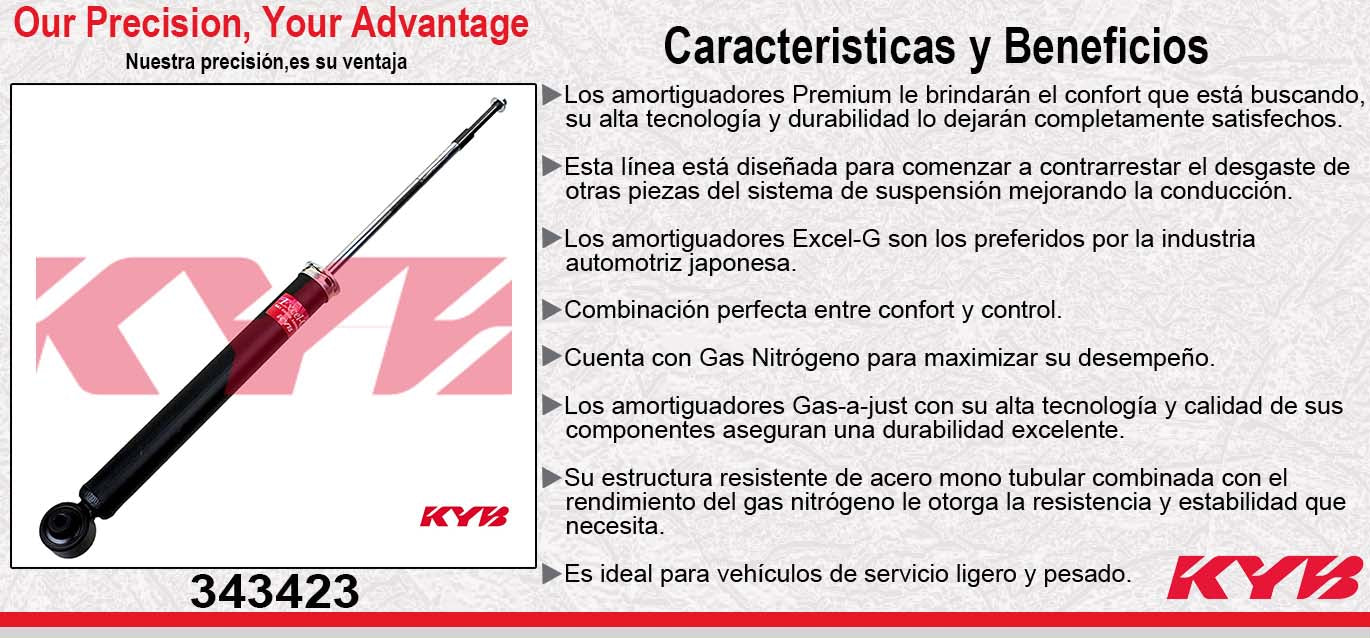 AMORTIGUADOR TRASERO GAS EXCEL-G CHEV AVEO (2007-2011) KYB
