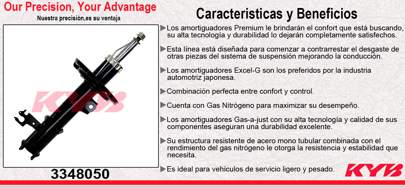 AMORTIGUADOR DELANTERO IZQUIERDO GAS EXCEL-G CHEVROLET VECTRA EXC. SUSP. ELECTRONICA (2003-2008) KYB