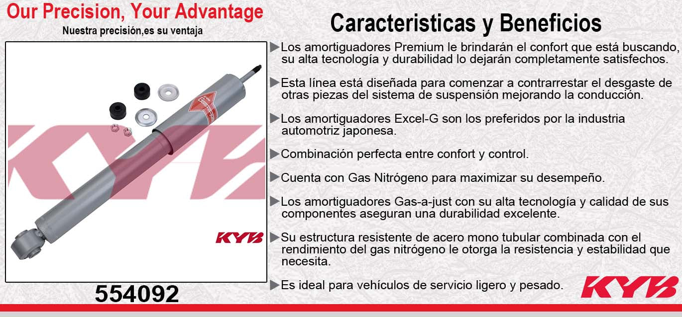 AMORTIGUADOR TRASERO GAS-A-JUST MITSUBISHI MONTERO (1992-2000) KYB
